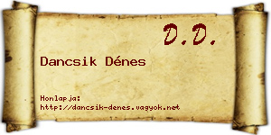 Dancsik Dénes névjegykártya