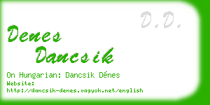denes dancsik business card