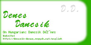 denes dancsik business card